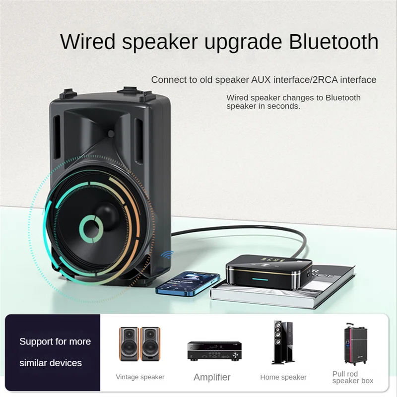 NFC Digital Display Bluetooth Adapter NFC Bluetooth 5.0 Receiver Transmitter 3.5mm Bluetooth  o Adapter