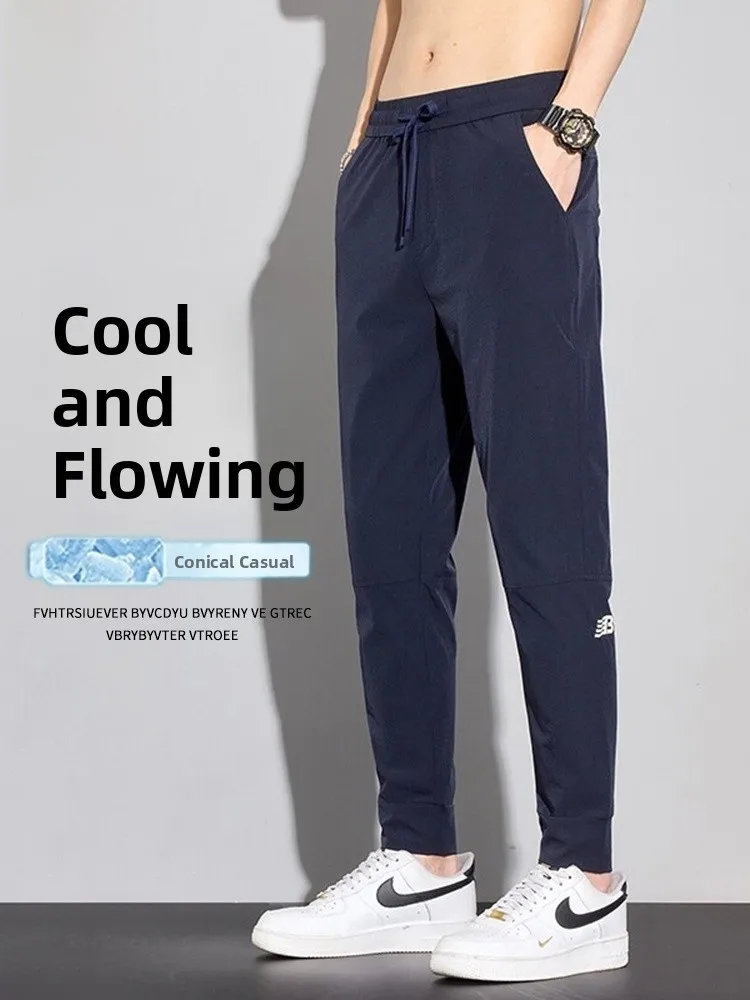 

Мужские повседневные брюки Cone ape из ледяного шелка, укороченные, летние, модные, спортивные, молодежные, с эластичным поясом