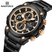 NAVIFORCE Watches for Men Luxury Business Steel Strap Quartz Watch Auto Date Display Multifunction Chronograph Male Wristwatch