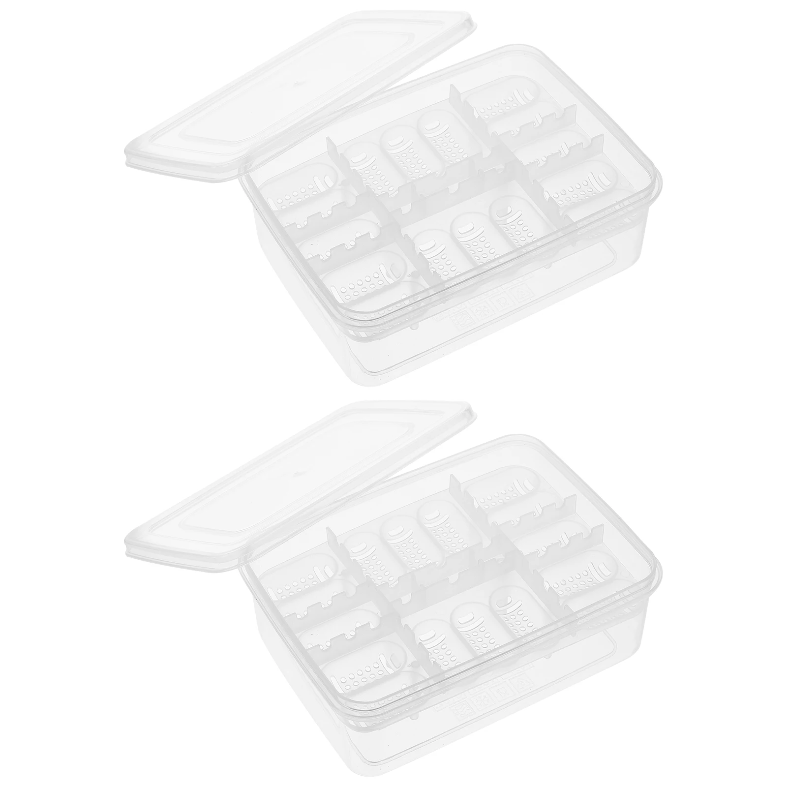 

2Pcs Reptile Egg Incubator 16 Compartments Transparent Plastic Tray for Tortoise Lizard Storage Breeding