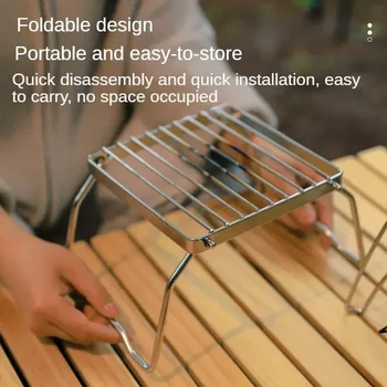 휴대용 야외 스테인레스 스틸 스토브 그릴, 캠핑 용품 라이터, 스테인레스 스틸 화로 스탠드, 캠핑 그릴