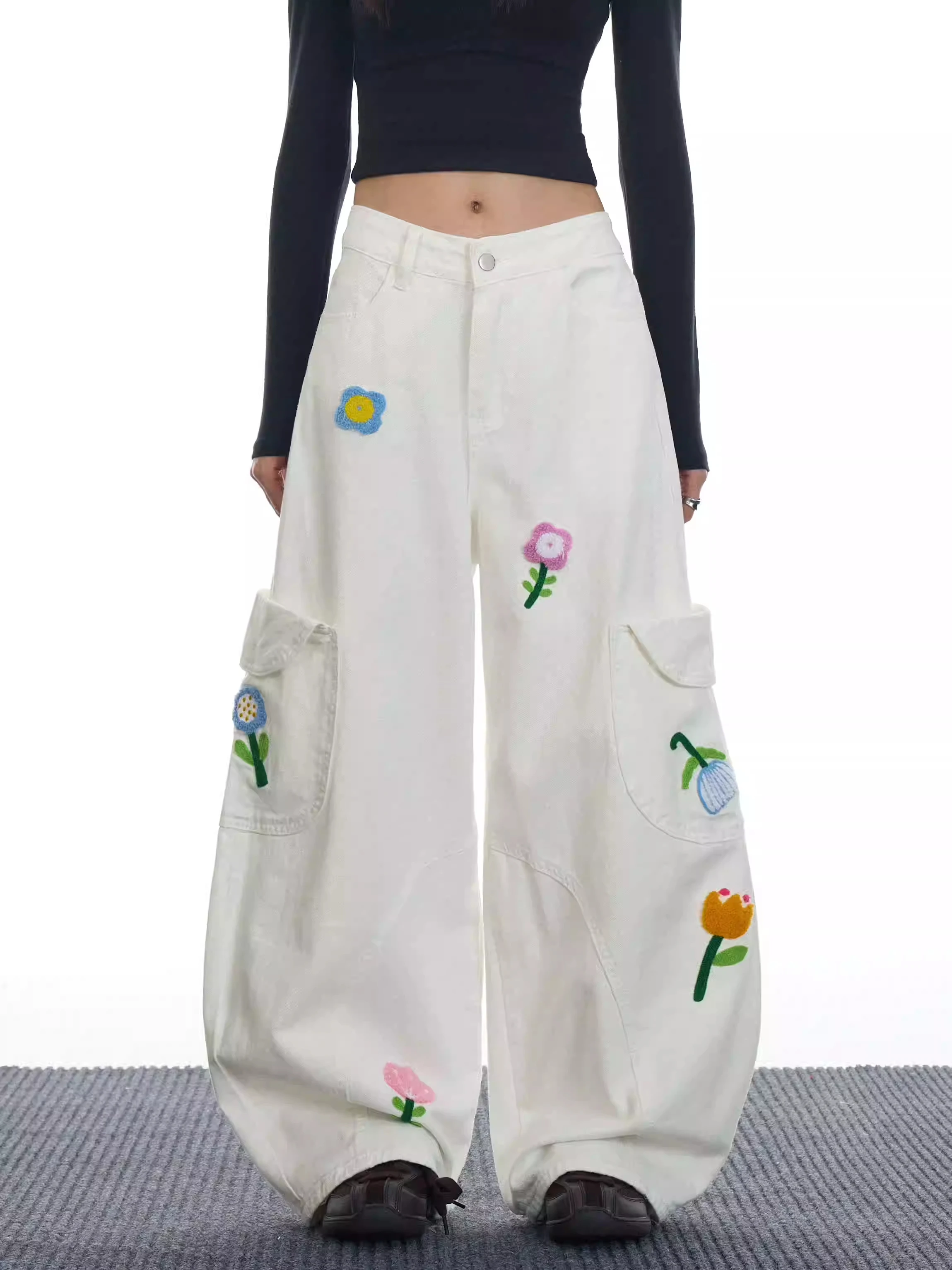 

Женские брюки-карго Y2k, брюки-карго в стиле Харадзюку, японский стиль 2000-х, винтажные брюки в стиле хип-хоп большого размера 90-х, одежда, лето 2025 г.