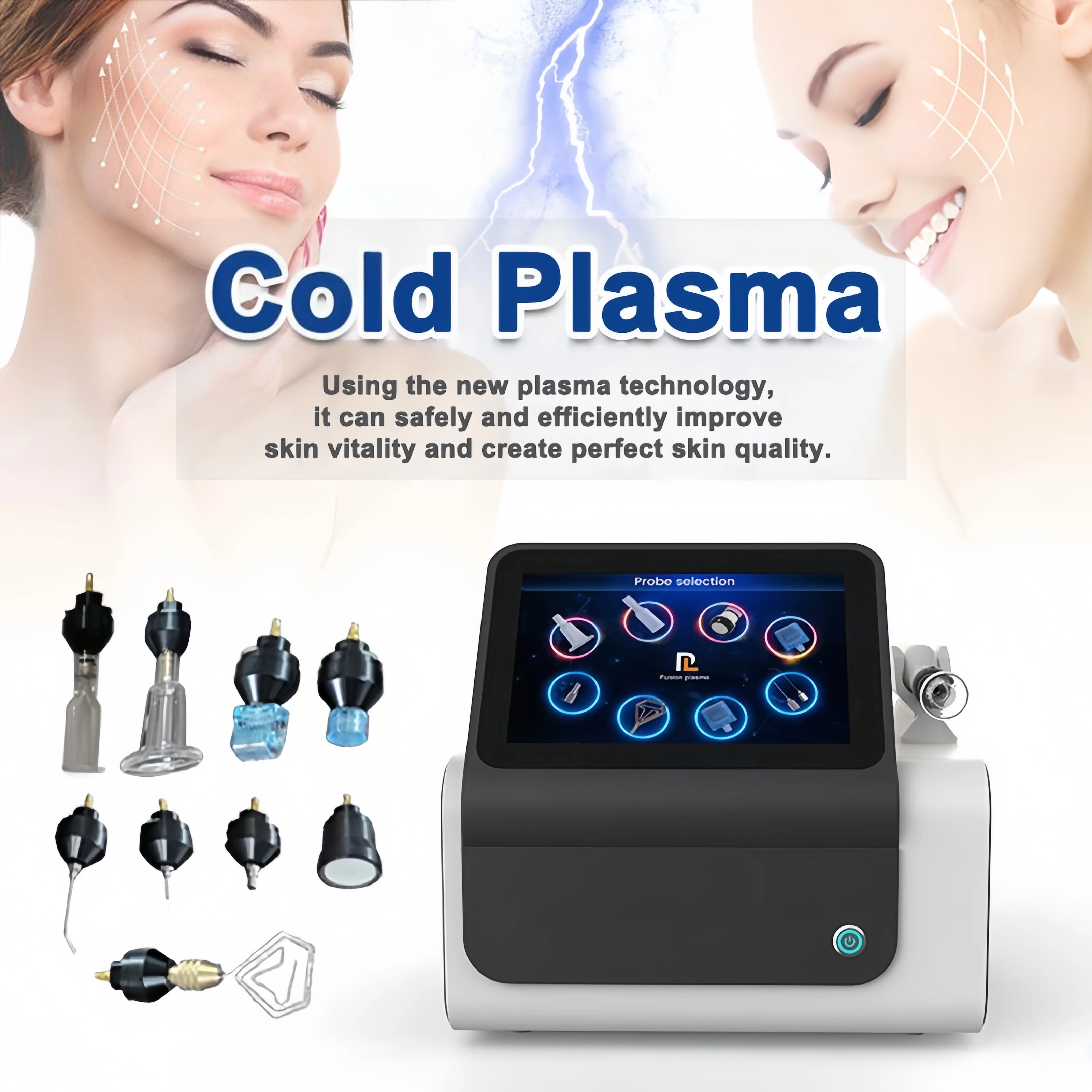 Fusion Plasma Hot and Cold Super Cold Jet Scalp Diamond Seal Jet Ozone Jet Plasma Machine 2025 latest technology