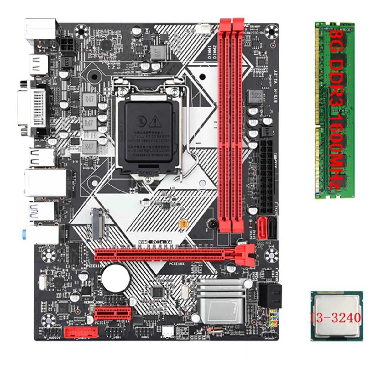 

ATP-B75 H Desktop Motherboard +I3 3240 CPU +1X8G DDR3 1600MHz RAM LGA 1155 USB 3.0 SATA 3.0 Computer Motherboard