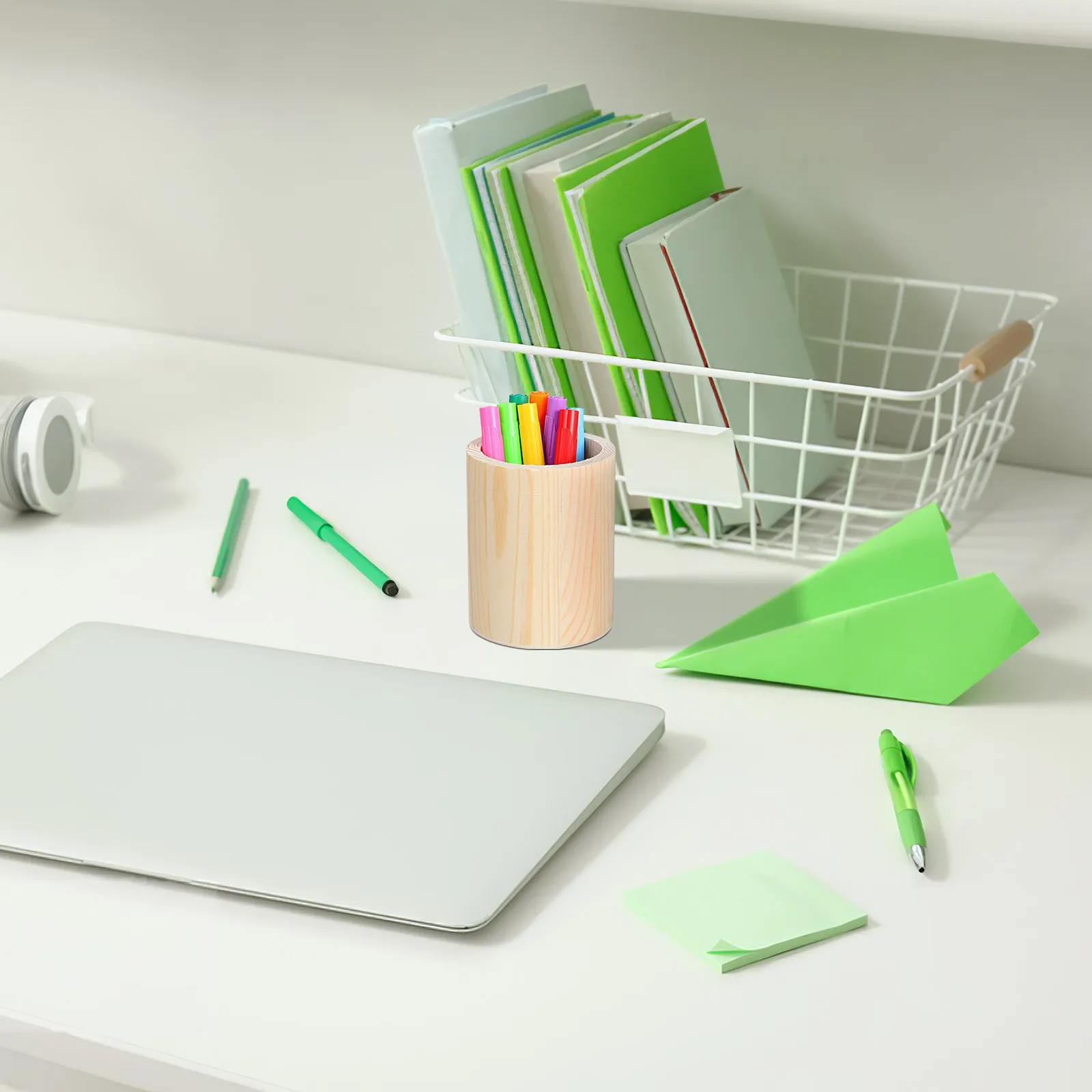 

2Pcs Natural Pine Wood Pencil Holder Unfinished DIY Blank Painting Container for Markers Pens Scissors Classroom Desk Storage