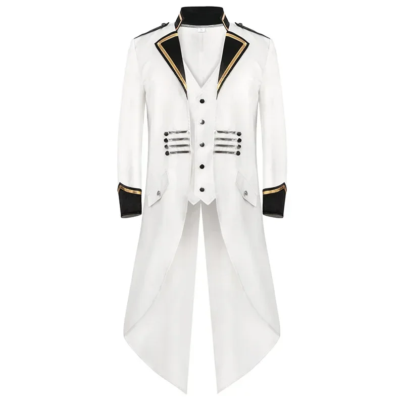 Men's Mid-century Vintage White Mid-length Punk Tuxedo