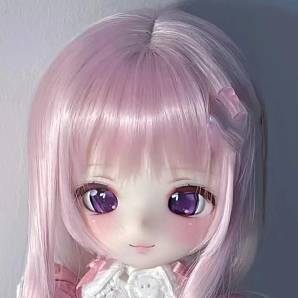 1/4 BJD Doll Head Anime Resin Material Lovely Doll Smile DIY No Makeup Doll Toys Gift