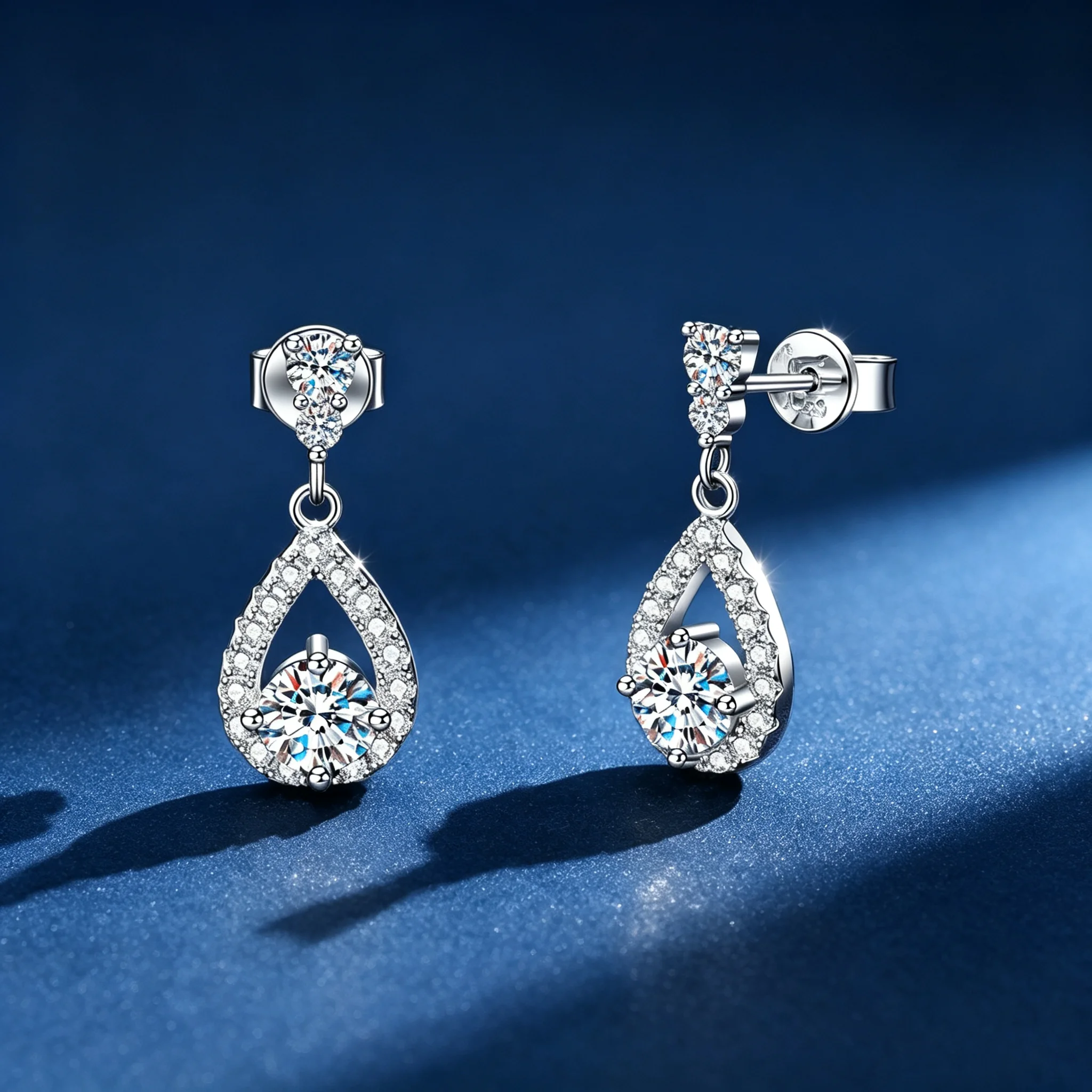 TFGLBU 1cttw Moissanite Drop Earrings for Women 925 Sterling Silver Sparkling Diamond Dangle Earring Wedding Bridal Jewelry Gift