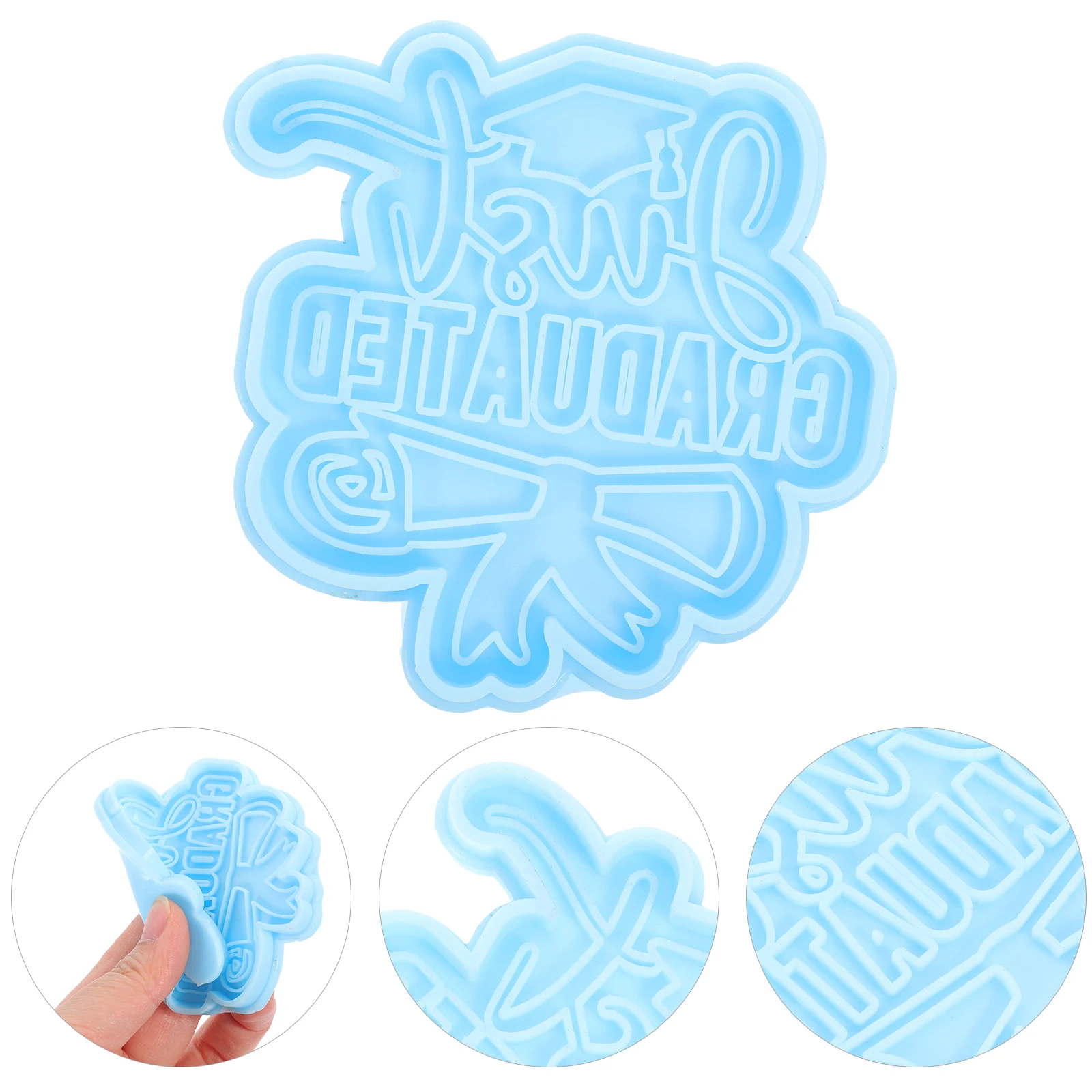 

Graduation Cap Keychain Molds Silicone Mold for Epoxy Jewelry Crafts Blue Degree Hat Pendant Making Lightweight Flexible Storage