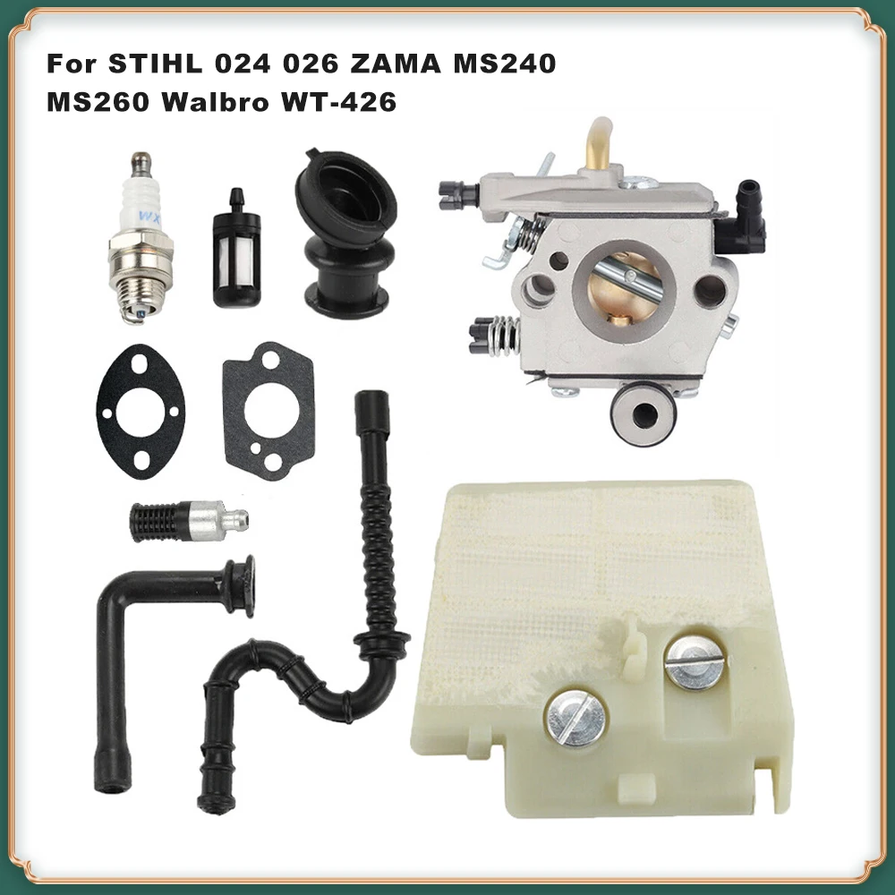 Carburetor Kit for Stihl 024 026 MS240 MS260 Chainsaw - Models Walbro WT-426, WT-403
