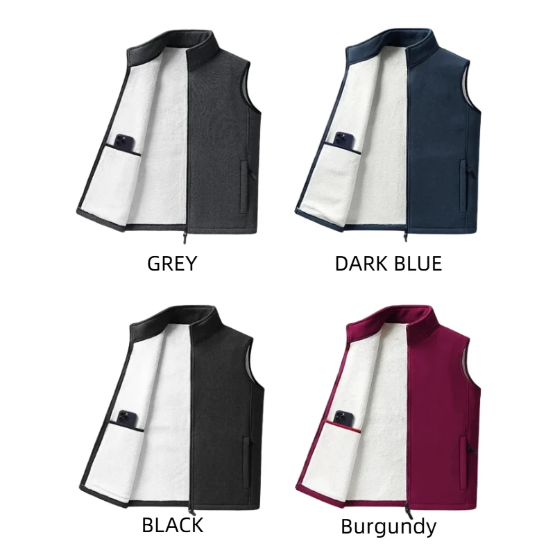 

Men's Lamb Cashmere Warm Sleeveless Coat Men Brand Clothing Winter Vest Brand Fashion Plus Size Male Warm Waistcoat Fleece Vest
