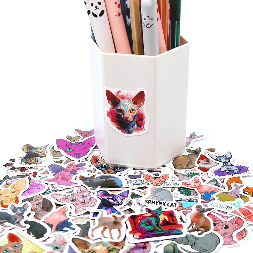 10/50/100p Kawaii Aesthetic Sphinx Cute Cat Stickers Stationary Supplies Office Diary Decoration School Vintage Korean Paper