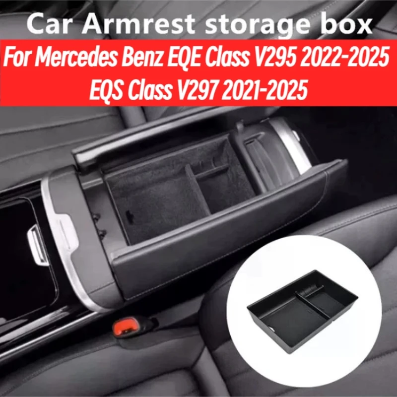 

Car Armrest storage box ABS Plastic Central storage box For Mercedes Benz EQE Class V295 2022-2025 EQS Class V297 2021-2025