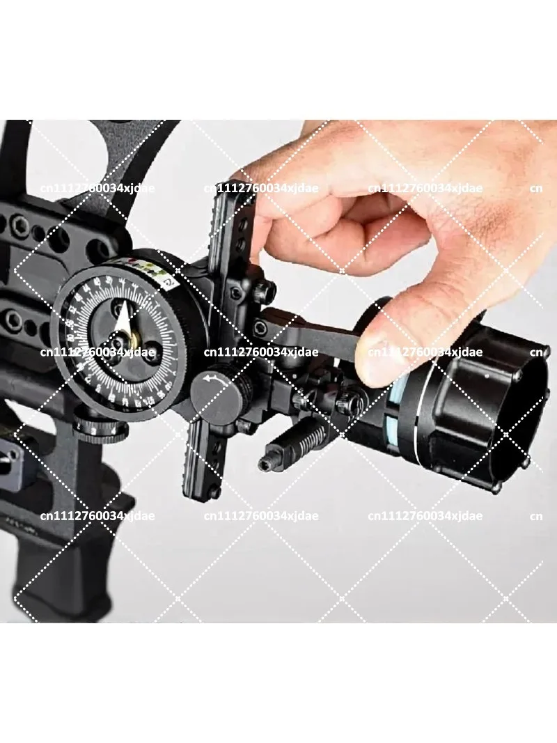 Single Needle Archery Aiming Set, 8x Lens Composite Bow Sight, Fine Adjustment Precision Archery Scope for Target Shooting