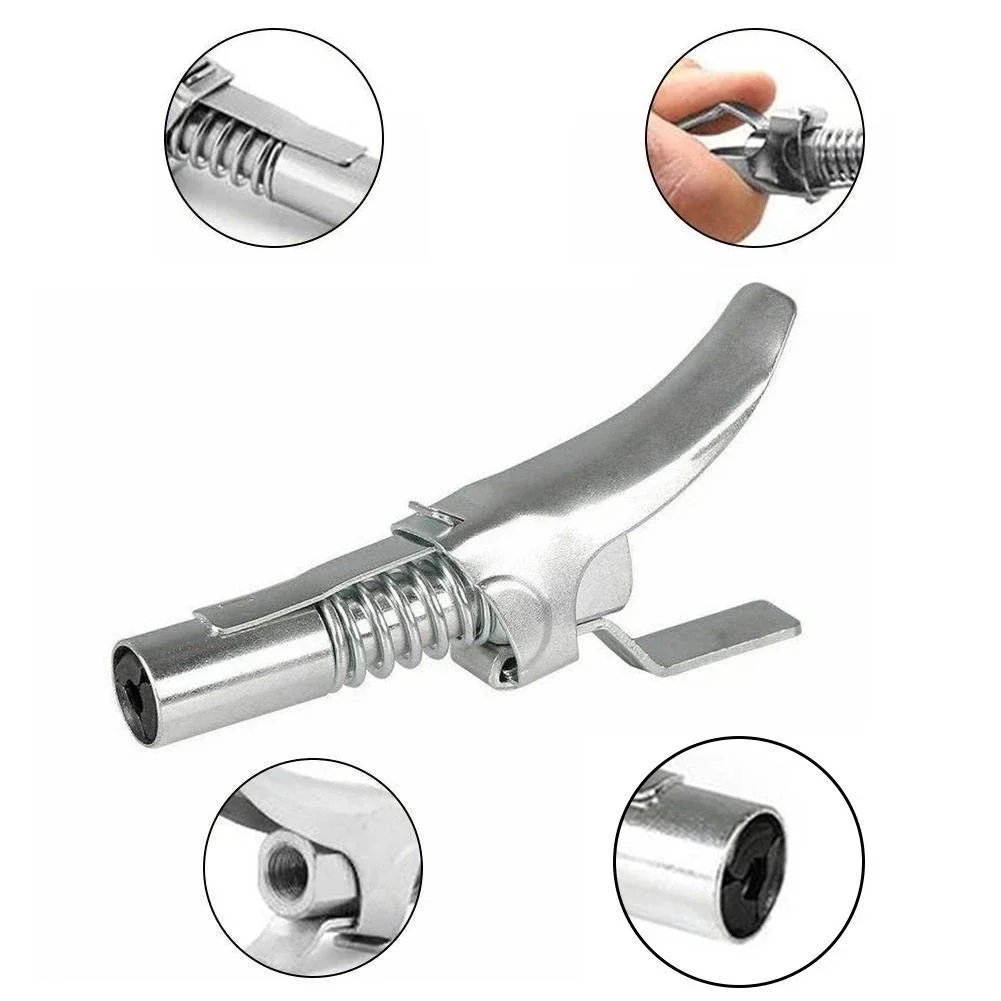 

1pc Locking Clamp Type High Pressure Grease Nozzle Double Handle Grease Gun Flat Self-locking Non-leakage Grease Nipple