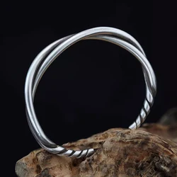 Mobius Bracelet Handmade Twisted Wire Bracelet Men Trendy Retro Open Bracelet Couple Holiday Gift Party Daily Jewelry