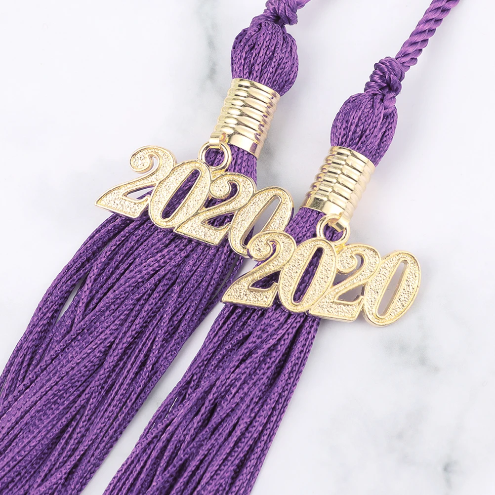 

4pcs 2020 Graduation Tassel Doctor Cap Decor Honor Tassel Keychain Bookmark Bag Decoration Party Souvenir Purple Red