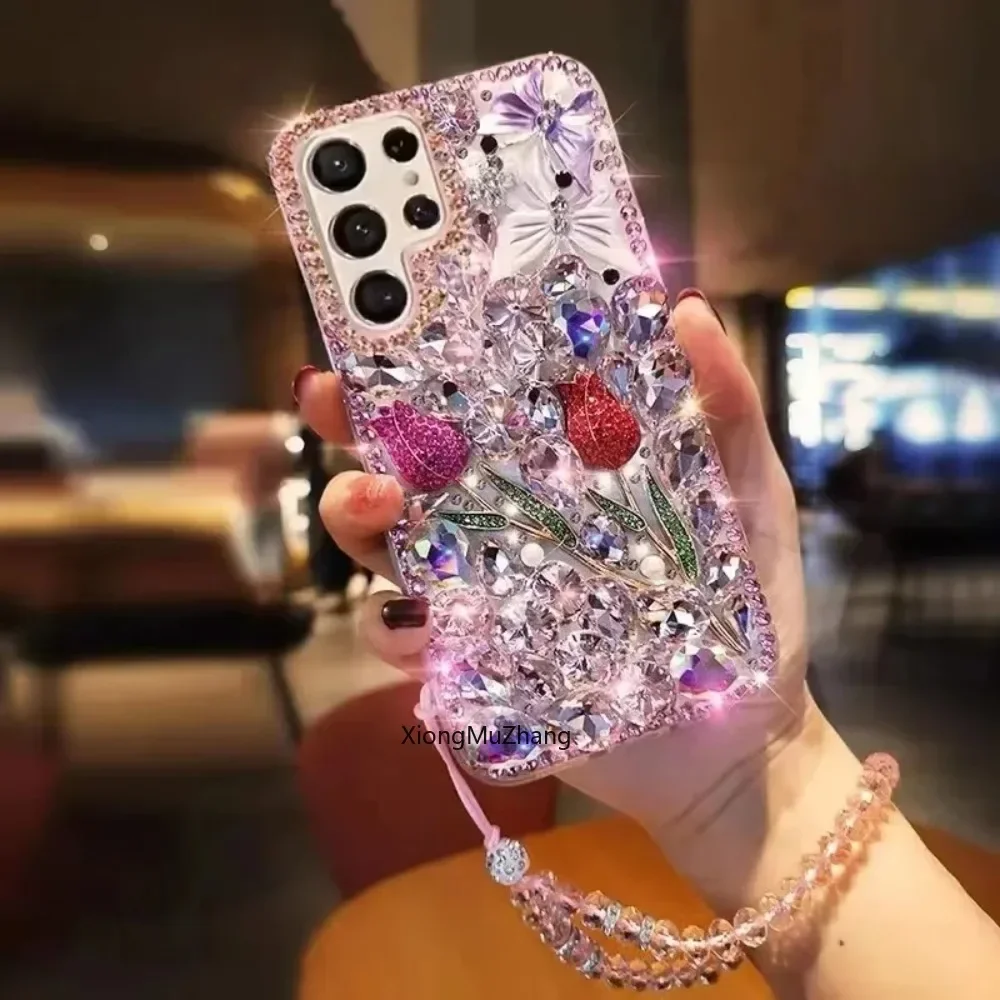 

Rose Butterfly Flower Diamond Custom Case for OPPO Find X8 Pro X7 Ultra X6 X5 Pro X2 X3 Neo Lite F27 F25 F23 F21 F19 Pro Plus