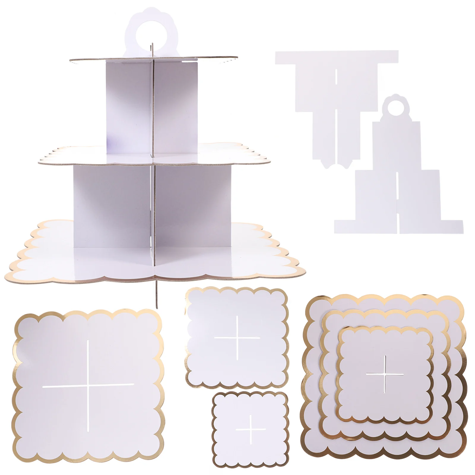 

Cake Stand Premium Material Cupcake Tray White Supplies Multi-function Paper Stands Modern