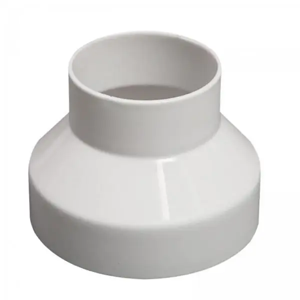 2xDucting Airflow Tube Increaser Adapter 100-75mm Pipe Fitting Havc Pipe Connector Accessory for Bathroom White Lightweight