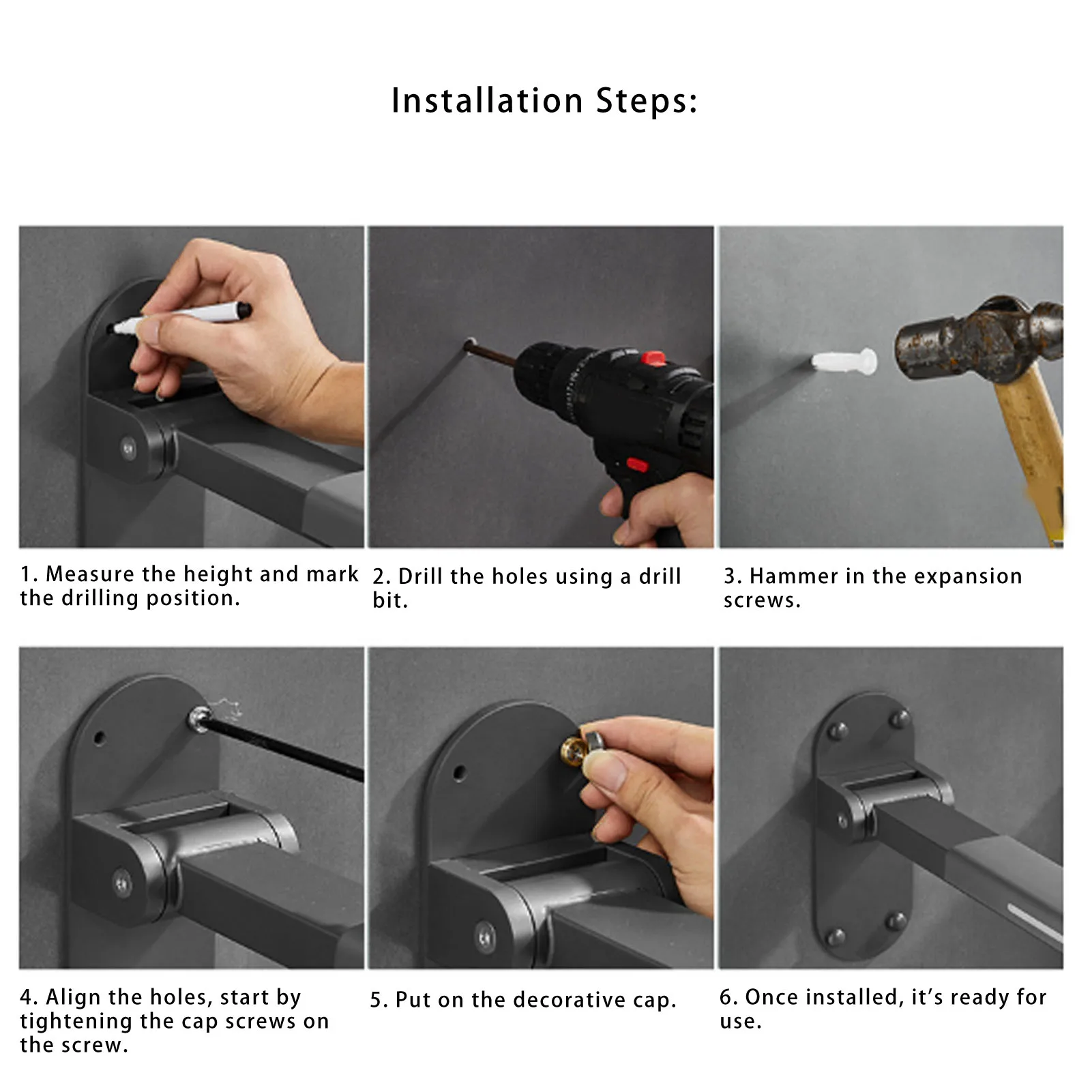 Foldable Flip-Up Toilet Grab Bar