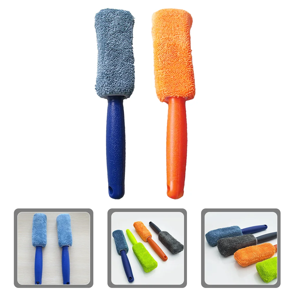 

2 Pcs Microfiber Long-handled Tire Brush Car Cleaning Supplies for Wheeled Truck Wash Vehicle Washing Tool Plastic Detailing Rv