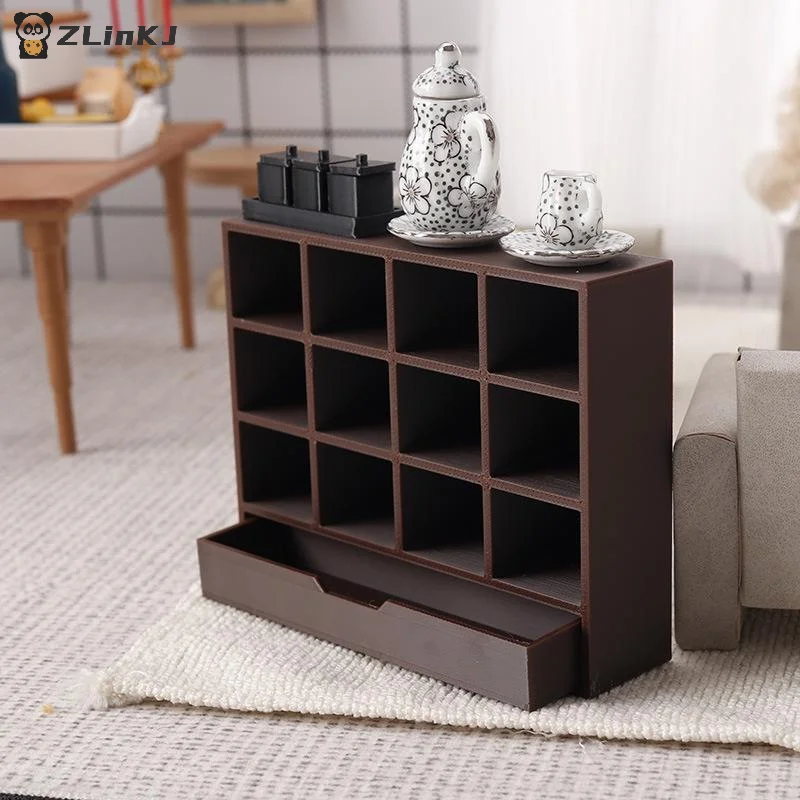 ▶1/12 Dollhouse Simulation Storage Cabinet Display Rack Model Dollhouse Miniature Furniture Decoration Doll House Accessories