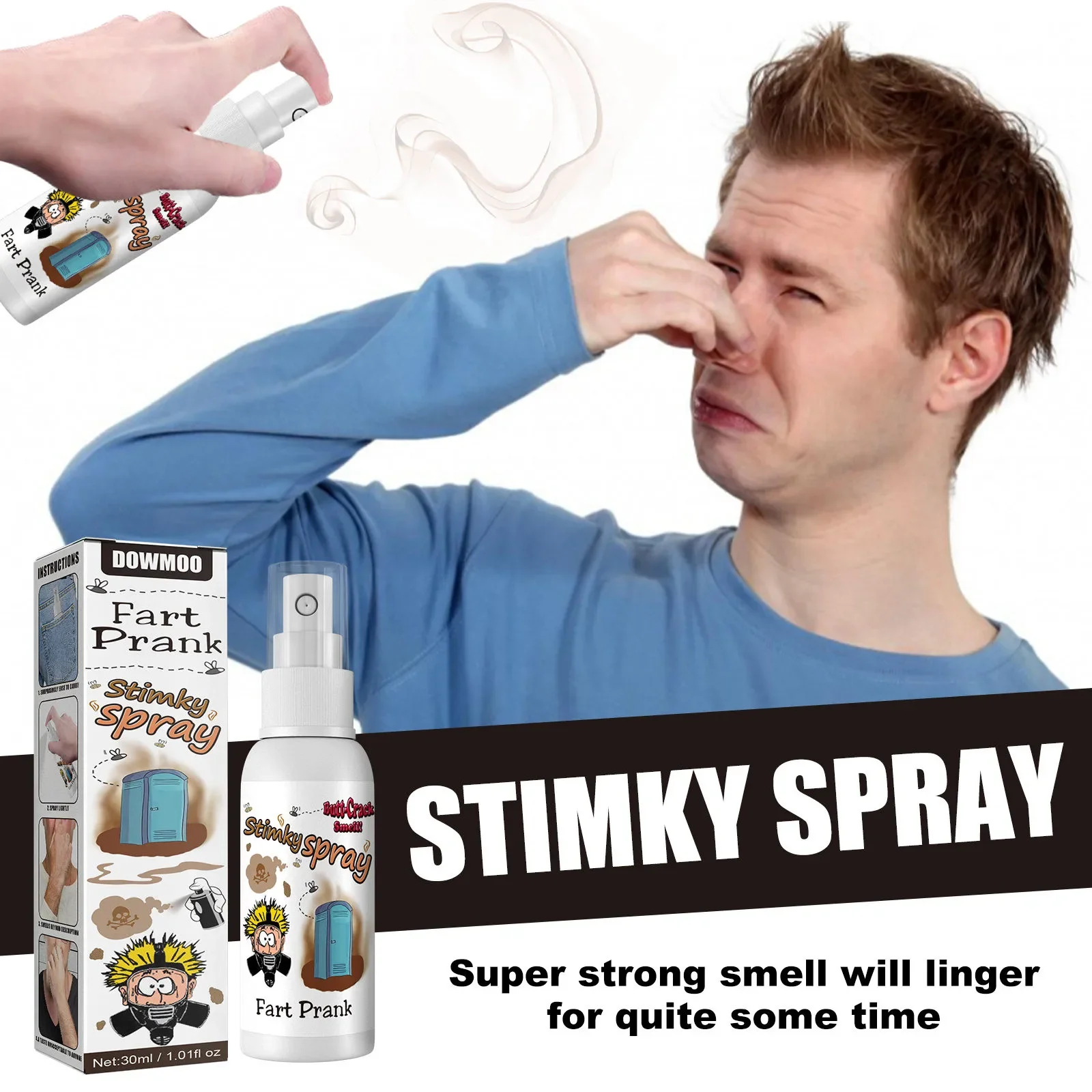 30ML Novelties Liquid Fart Gag Prank Joke Spray Can Stink Bomb Smelly Stinky Gas Joke Sprinkle Prank Family Entertainment