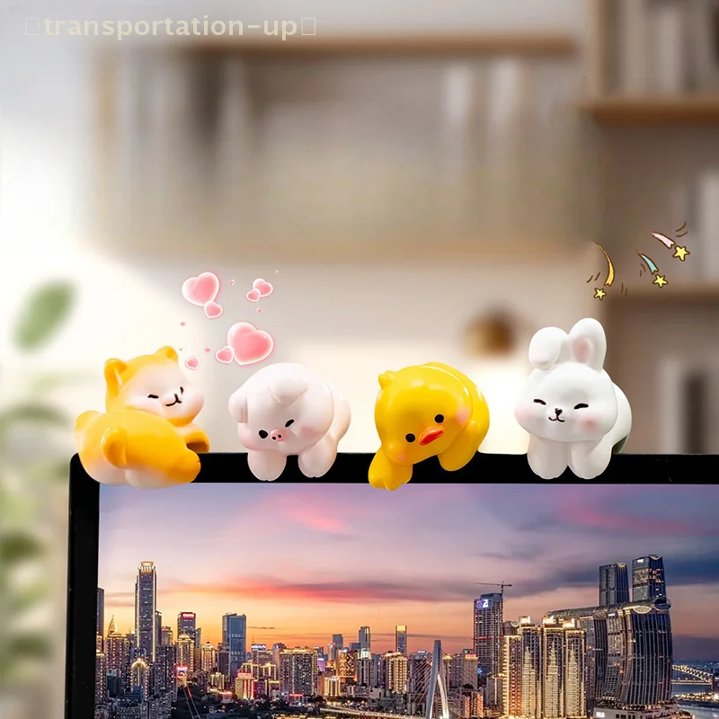 Duopack Small Cartoon Animal Car Dashboard Accents, Enjoyable Car Interior Ornaments, Unique Display Screen Gifts