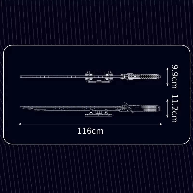 Molde rei 10138 técnico o modelo de sabre escuro com luz led bloco de construção tijolo quebra-cabeça brinquedos montagem presente natal para crianças