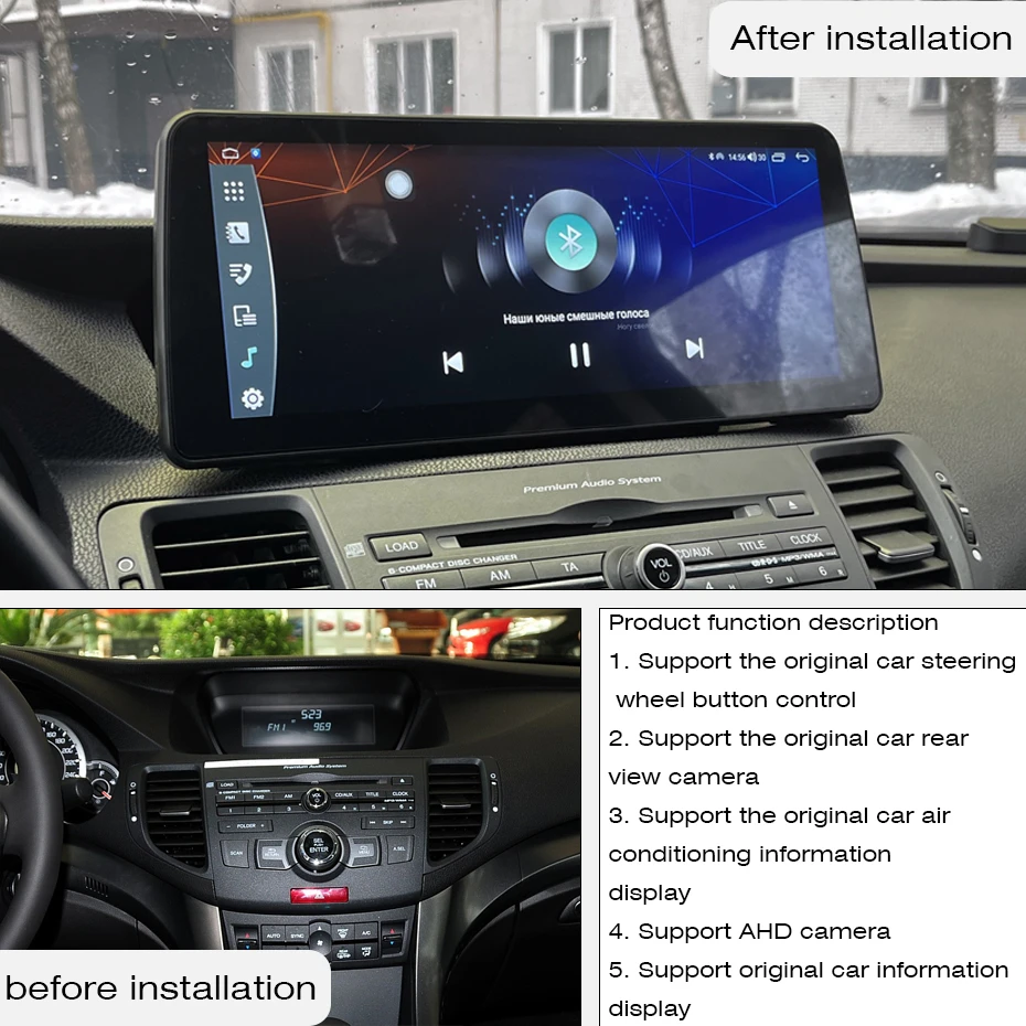 Reproductor Multimedia para coche, Radio estéreo para Honda Accord CU2 Accord 8 Europa Spirior 2009-2013, Android 12, 8 núcleos, 12,3 pulgadas