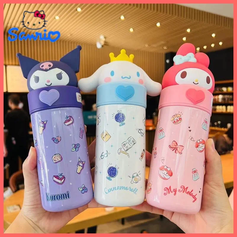 

New Sanrio Stainless Steel Kuromi Thermos Cup Portable Kettle Cartoon Student Kid's Hot Water Cups My Melody Vacuum Flasks Gifts