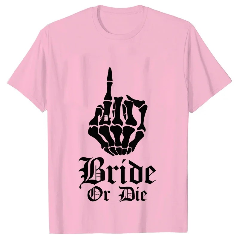 Punk Rock Bachelorette Party Blouse Team Bride or Die T-shirt Bridal Shower Wedding EVJF Tees Single Farewell Skull Graphic Tops