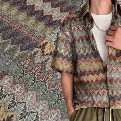 Maple Leaf Hollow Knitted Fabric Color Gold Thread Pattern Knitted Fashion Fabric for Clothing High Quality Cloth Wholesale