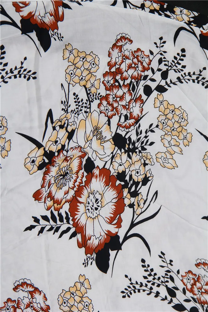 Kimono de plage imprimé Floral pour femmes, Cover-Up de maillot de bain en mousseline de soie blanche avec manches cloche, vêtements de plage d'été