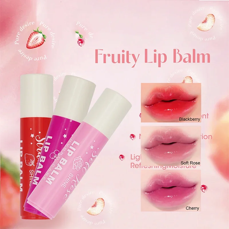 3-Color Tinted Lip Glaze Jelly Mirror Lipstick - Long-Lasting Moisturizing Waterproof Non-Stick Lip Balm Fade Lip Lines Makeup