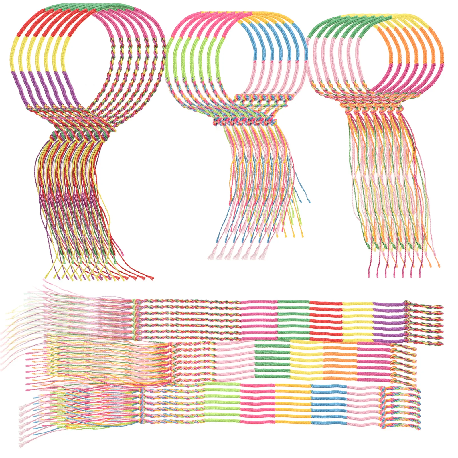 

100pcs Colorful Braided Bracelets for Women Ethnic Fashion Friendship Wrist Ankle Handmade Gifts Jewelry Accessories