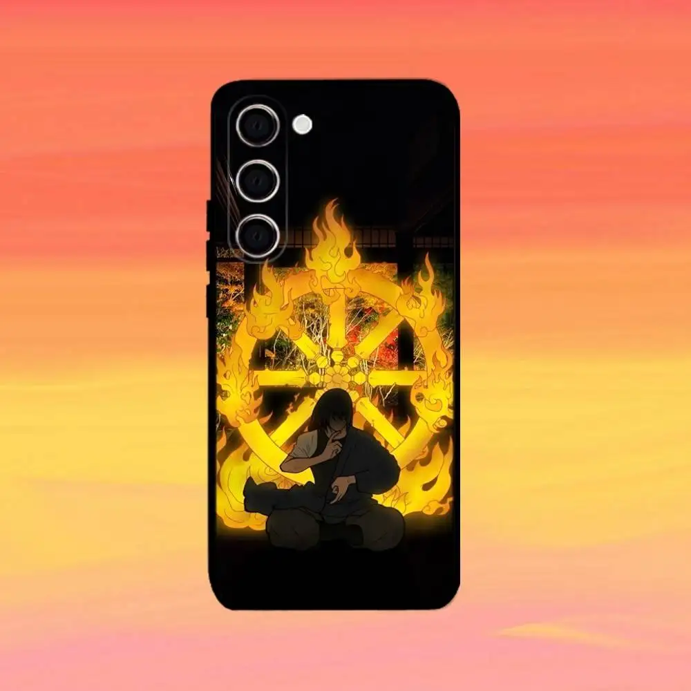 Custodia per telefono Benimaru Shinmon F-Fire F-Force per Samsung Galaxy A73, A72, A71, A70, A53, A52, A51, altre cover nera morbida