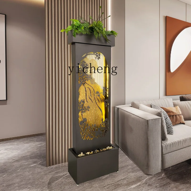 

ZC living room sofa next to the floor running water ornament circulating water light luxury high-end landscape decoration