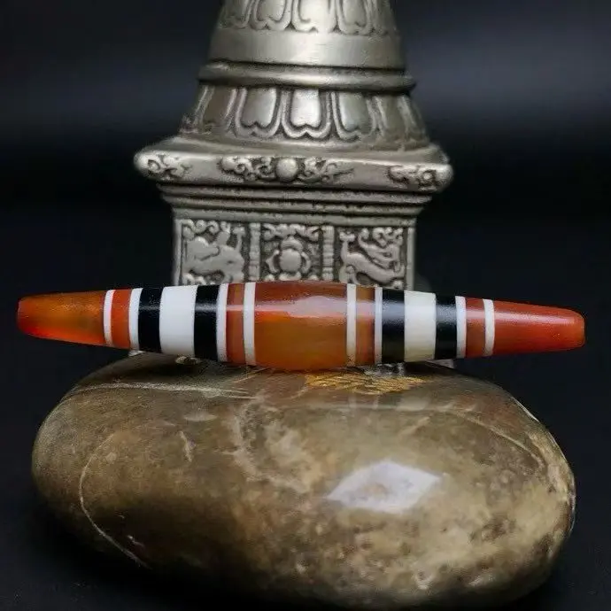 

75 мм длинные Непальские старые полосатые бусины Tianzhu из натурального агата, амулет, выветленный идеальный ретро-сделай сам