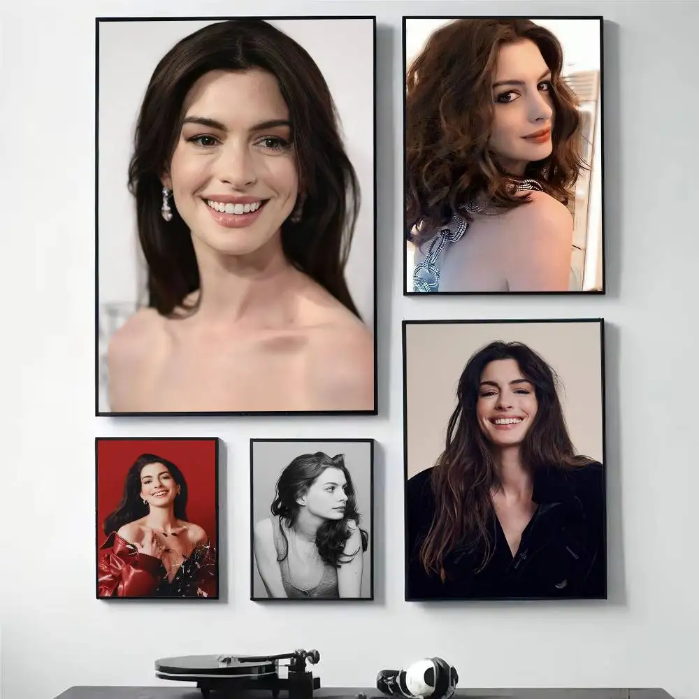 

Anne H-Hathaway Poster HD Self Adhesive Waterproof Wall Art Ideal for Home Office Dorm Gift