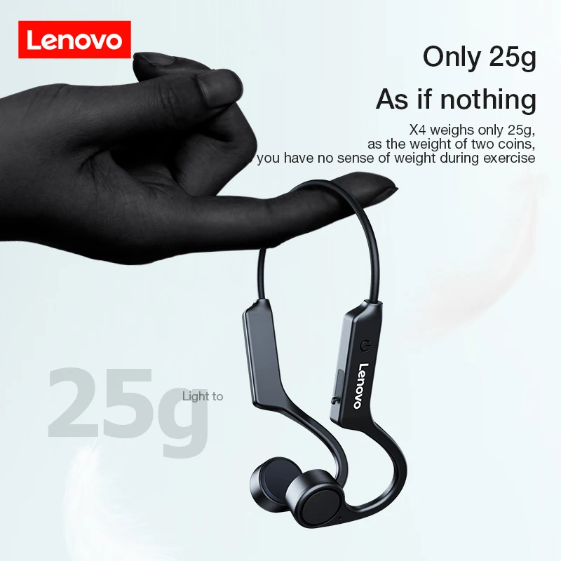 Lenovo X4 cuffie Bluetooth a conduzione ossea cuffie sportive cuffie Wireless impermeabili con microfono gancio per l\'orecchio TWS Bass Hifi Stereo