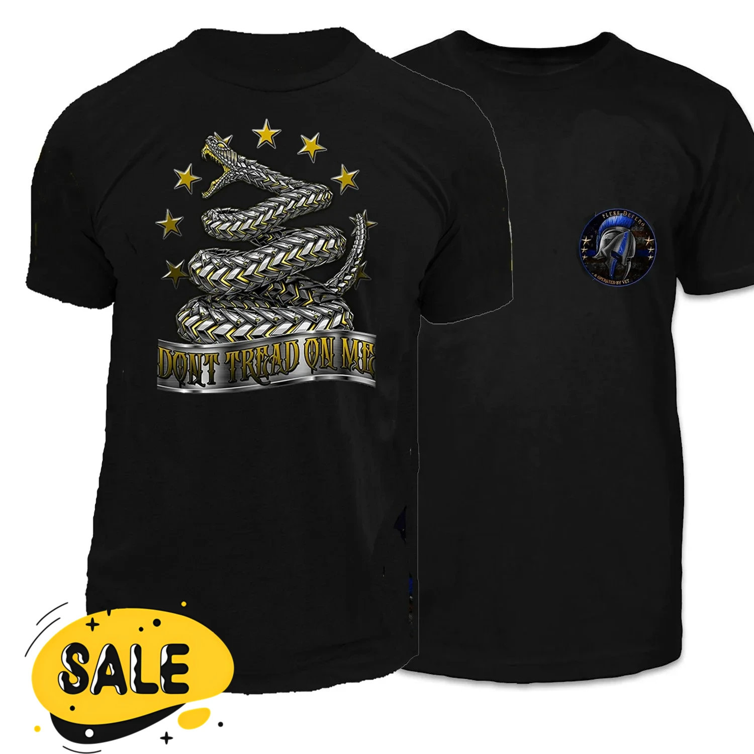Don't Tread on Me. Retro Metal Skeleton Armored Snake Printed T-Shirt 100% Cotton O-Neck Short Sleeve Summer Casual Mens T-shirt