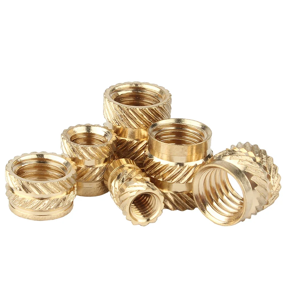 10-100Pcs M1 M2-M8 Thread Knurled Brass Insert Nut Heat Set Heat Resistant Insert Embedment Nut for 3D Printer Support Customize