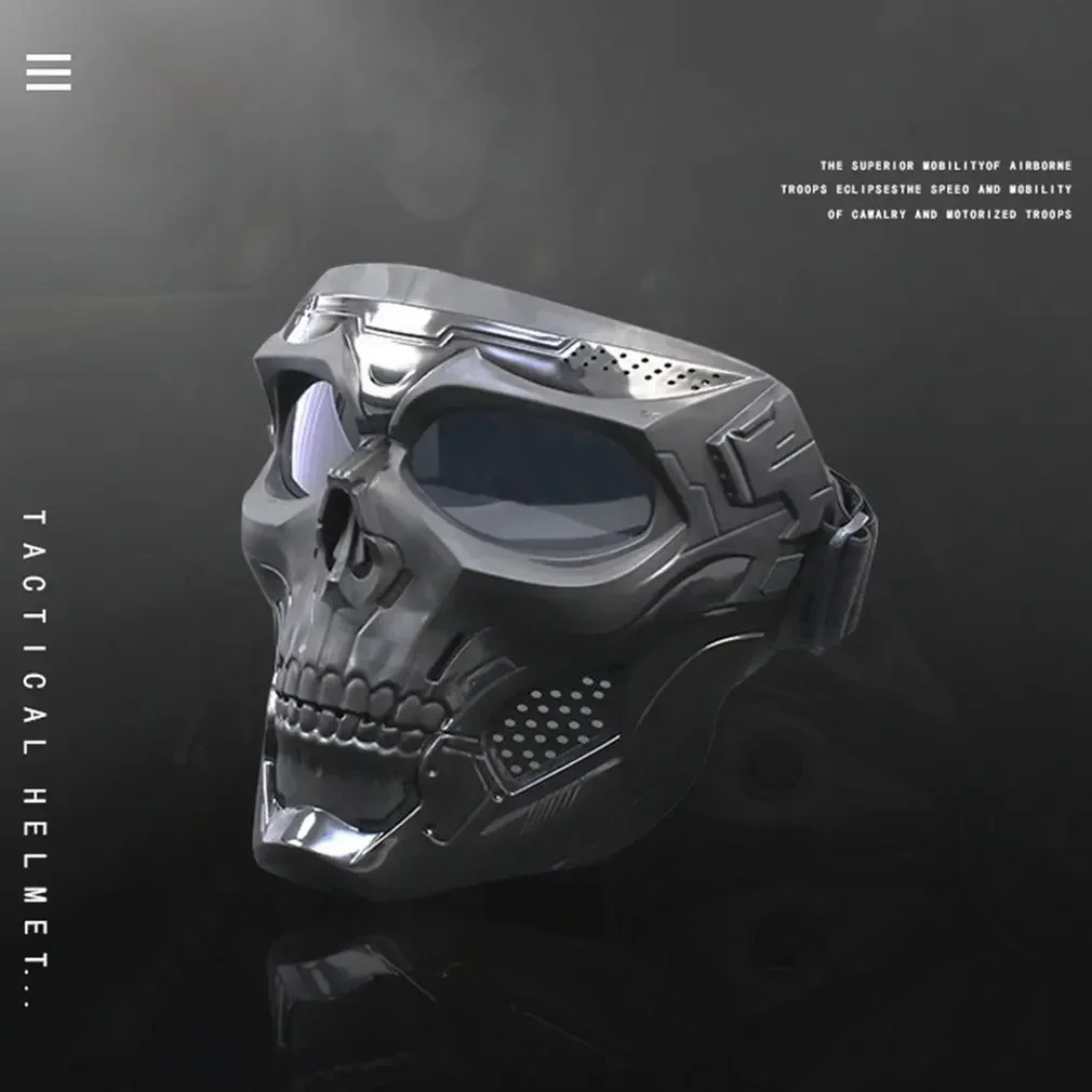 Face Mask Outdoor  Windproof Helmet Skull Mask Reinforced Lens Motorcycle Goggles Sports Riding Mask cyberpunk party