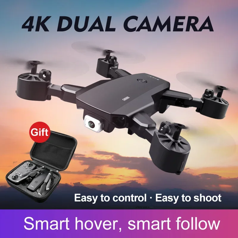 S60 2024 New WIFI FPV Drone Camera 4K 1080P Height Hold RC Foldable Quadcopter Drones Kid Gift Toys Dron Mini Drone Dual Camera