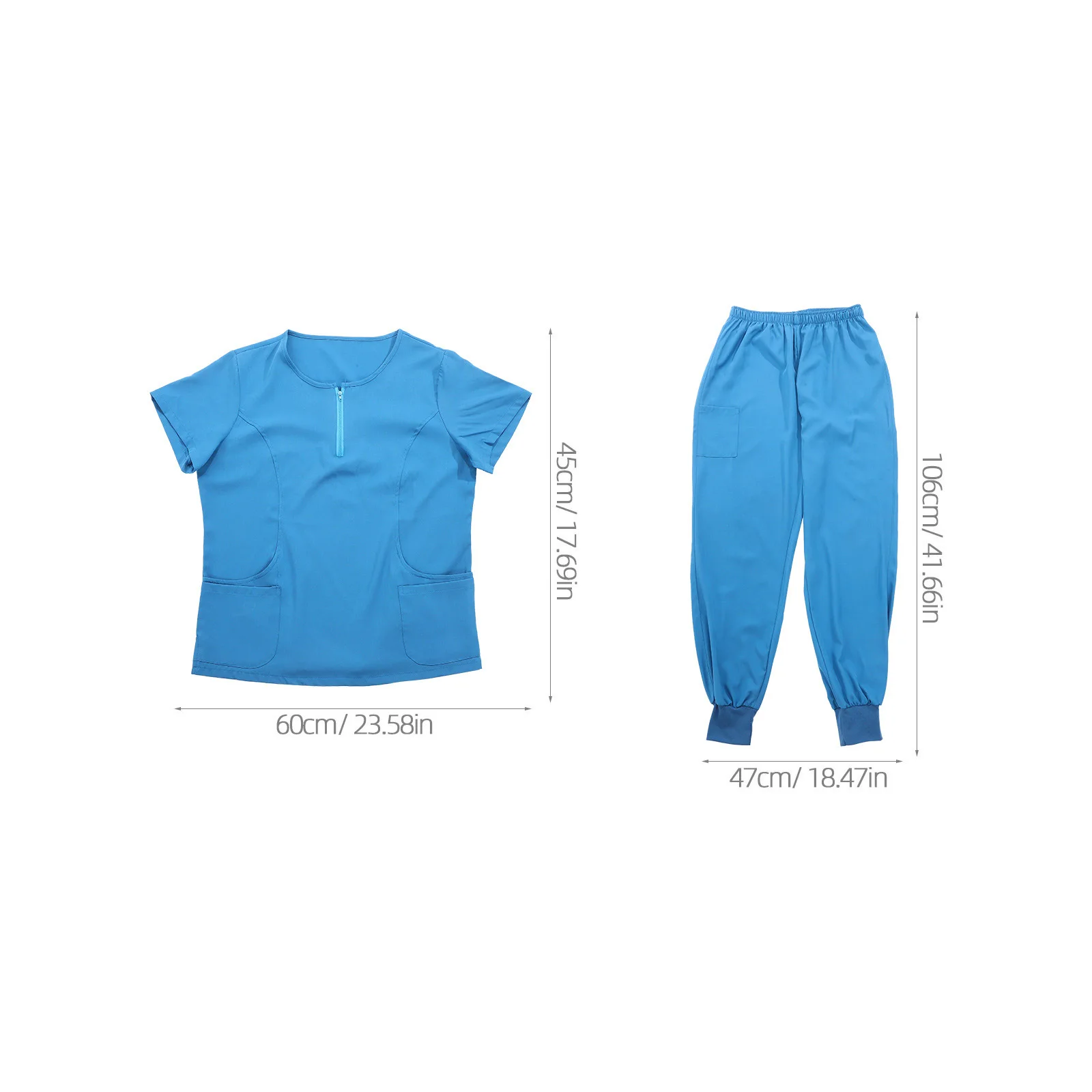 1Set Women Doctor Uniform Short Sleeve Classic Pockets Design Breathable Comfortable Medical Work Clothes Woman Doctor Uniform