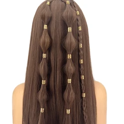 50PCS Alloy Dreadlock Beads Hair Jewelry for Braids Accessories for Girls Adjustable Cuffs Earring Iron Braiding Hair Ring for