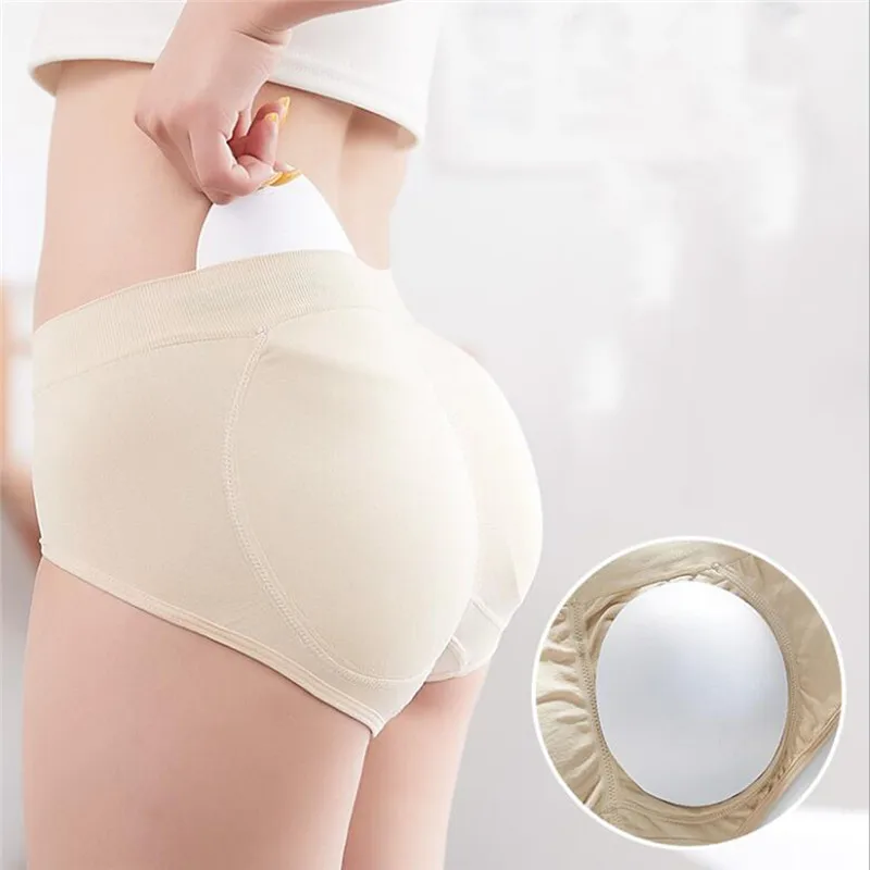 Lady Low Waist Sexy Padding Panties Bum Padded Butt lifter Enhancer Hip Push Up Panties Underwear Seamless Panties Buttocks