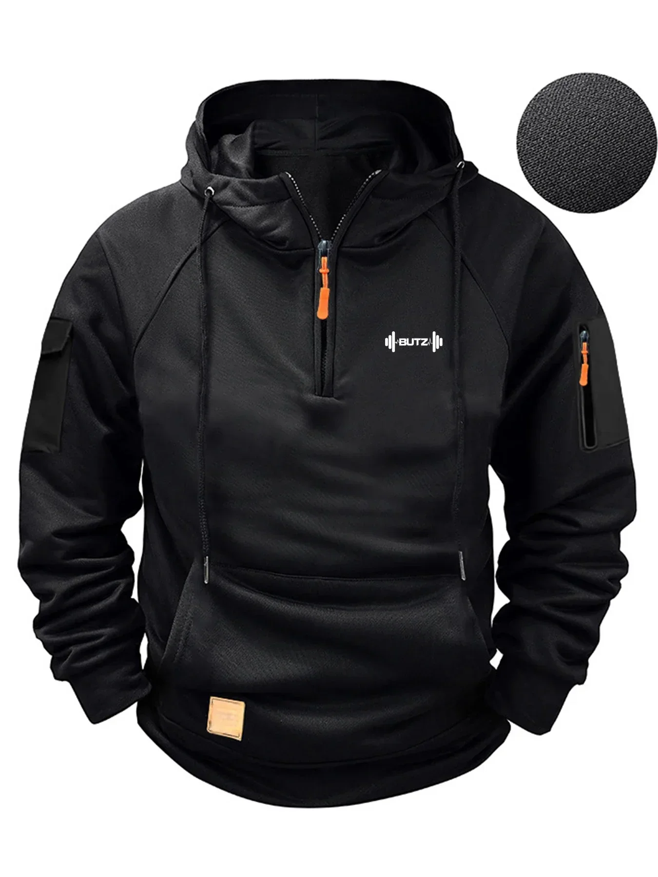

Men's long-sleeved fashionable casual sportswear for autumn and winter, new outdoor jogging multi-pocket large-sized pullover